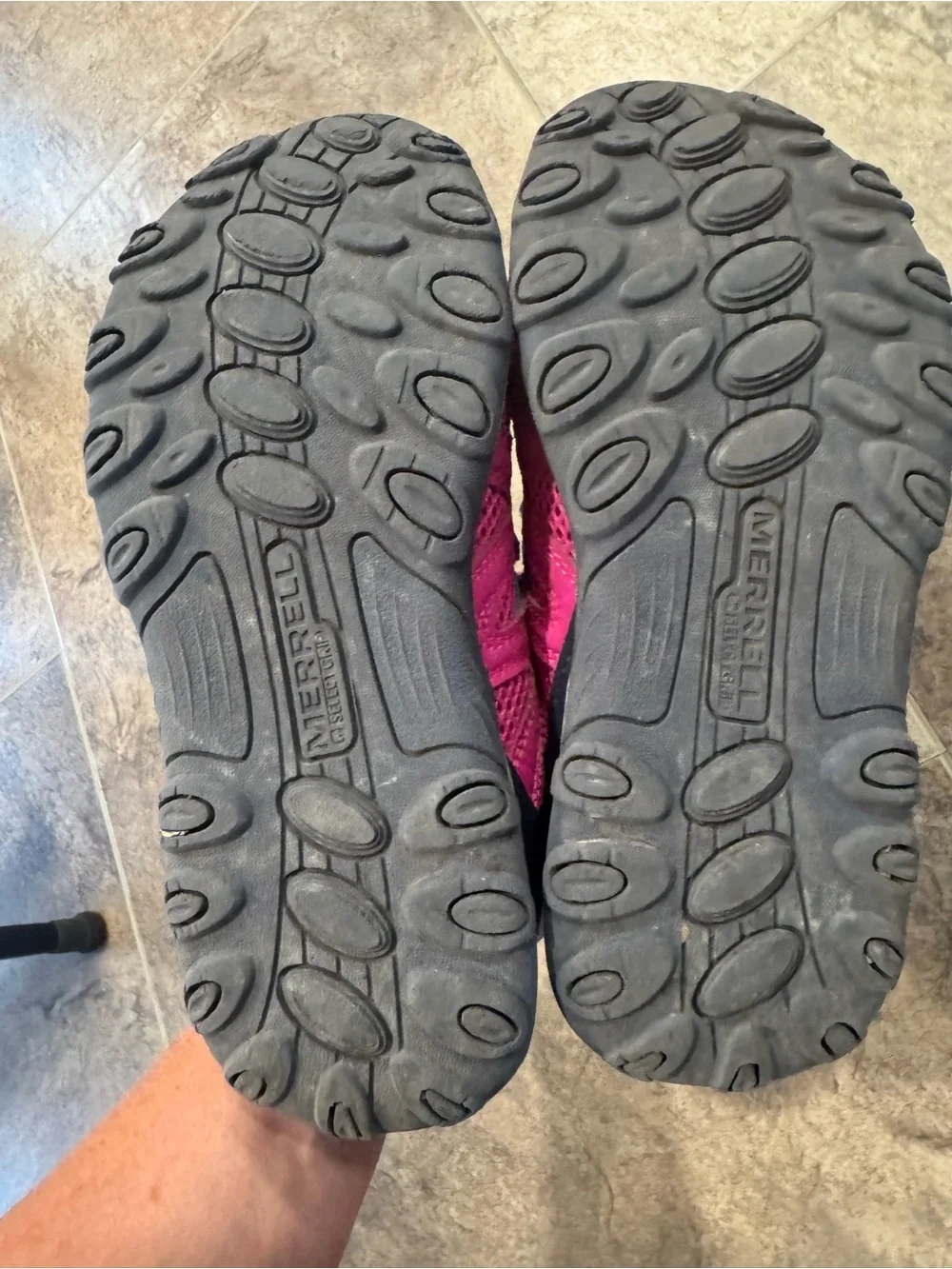 Merrell Kids Pink Hiking Sneakers with Teal and Lime Accents